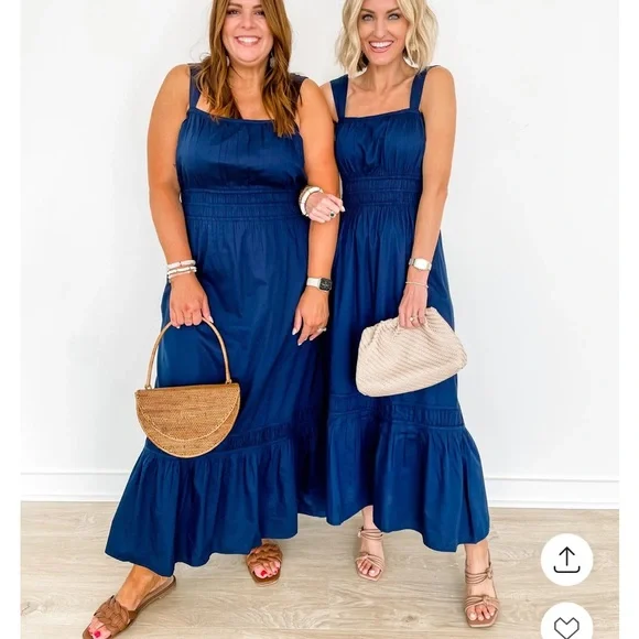 NWT Loft Navy Blue Maxi Dress - Picture 7 of 7